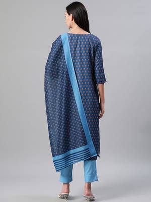 Blue printed rayon kurtas-and-kurtis 3