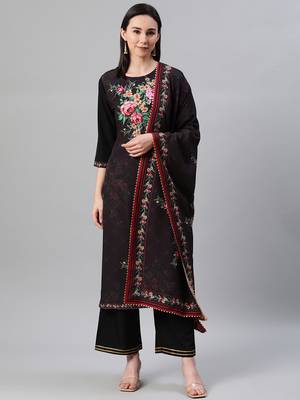 Black printed crepe kurtas-and-kurtis 1