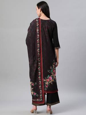 Black printed crepe kurtas-and-kurtis 3