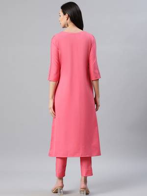 Pink printed rayon kurtas-and-kurtis 3