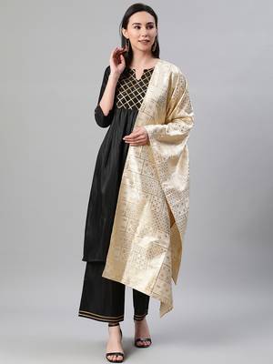 Black plain art silk kurtas-and-kurtis 1