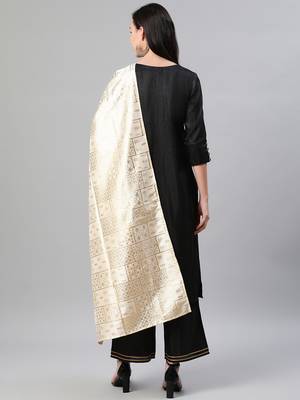 Black plain art silk kurtas-and-kurtis 3