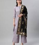 Grey plain art silk kurtas-and-kurtis