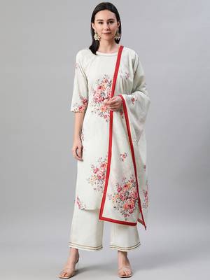 Cream printed crepe kurtas-and-kurtis 1