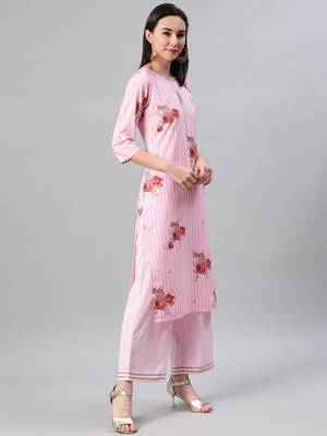 Pink printed crepe kurtas-and-kurtis 2