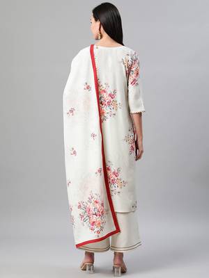 Cream printed crepe kurtas-and-kurtis 3