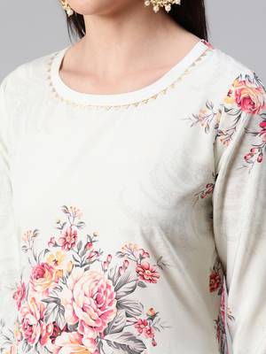 Cream printed crepe kurtas-and-kurtis 4