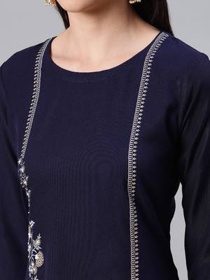 Blue printed rayon kurtas-and-kurtis 4