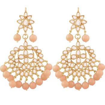 Traditional Gold Plated Kundan & Pearl Earrings For Women 2