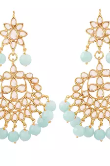 Traditional Gold Plated Kundan & Pearl Earrings For Women