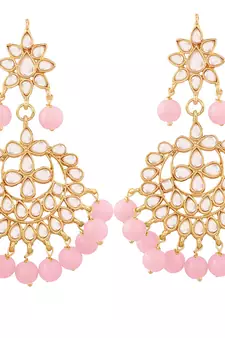 Traditional Gold Plated Kundan & Pearl Earrings For Women