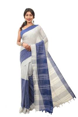 Multicolor woven cotton saree with blouse 1