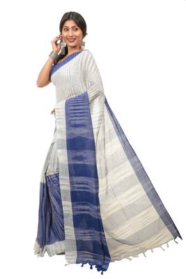 Multicolor woven cotton saree with blouse 2
