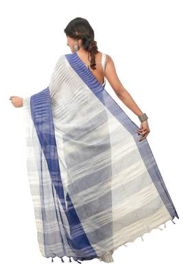 Multicolor woven cotton saree with blouse 3