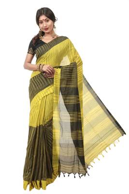 Multicolor woven cotton saree with blouse 1