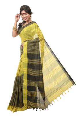 Multicolor woven cotton saree with blouse 2