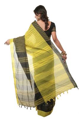 Multicolor woven cotton saree with blouse 3