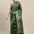 Kimisha Women's Dark Green Silk Woven Design Saree With Unstitched Blouse