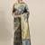 Women'S Grey Silk Woven Design Saree With Unstitched Blouse
