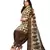 Brown Printed Polyester Unstitched Salwar  Kameez