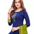 Blue Printed Polyester Unstitched Salwar  Kameez