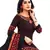 Black Printed Polyester Unstitched Salwar  Kameez