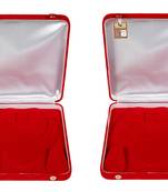 atorakushon Red Women Velvet Jewellery Storage Boxes Necklace Ring Earring Pendant Half Set Wedding Organizer Pack 2