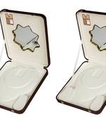 atorakushon   Fabric Women Jewellery Storage Boxes Necklace Ring Earring Pendant Half Set Wardrobe Organizer Pack2 Brown