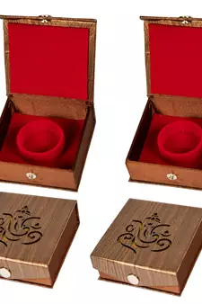 atorakushon  Fabric Women Jewellery Storage Boxes Bangle Necklace Ring Earring Pendant Wardrobe Organizer Pack 4 (Brown)
