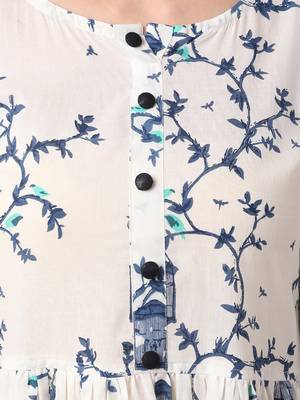 White printed cotton long-dresses 4