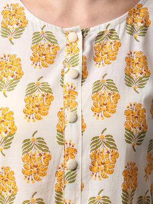 White printed cotton long-dresses 4