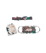 Payal Singhal Brown Abutilon And White Abutilon Print Pleated 3 Ply Mask With Pouch And Hairband Set