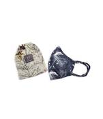 PS Men by Payal Singhal Navy Jannat and Olive Wild Print Reversible 3 Ply Mask with Pouch for Men