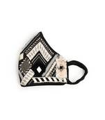 Payal Singhal Black Dupion Silk Geometric Embroidered Mask