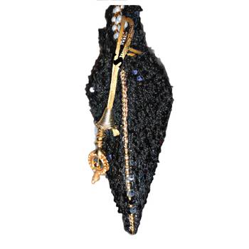 Shoptory India Sequined Handcrafted Wristlets Potli Bag - Black 3