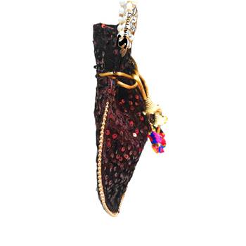 Shoptory India Sequined Handcrafted Wristlets Potli Bag - Maroon 2