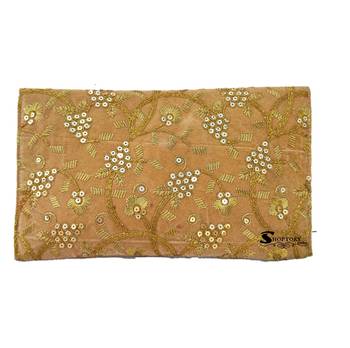 Shoptory India Embroidered Casual Party Sling Bag For Women Partywear Clutch Handpurse - Gold 4