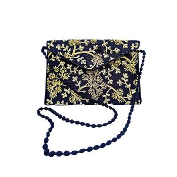Shoptory India Embroidered Casual Party Sling Bag For Women Girls - Black 2
