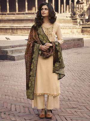 Cream embroidered chiffon salwar 1
