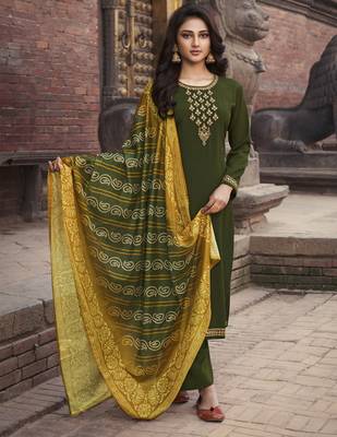 Mehendi embroidered chiffon salwar 1