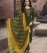 Mehendi embroidered chiffon salwar
