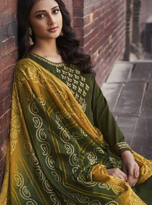Mehendi embroidered chiffon salwar 2