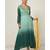 embroidered blue cotton silk  Gown