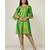 hand embroidery green raw silk  Kurti    Dhoti Pant