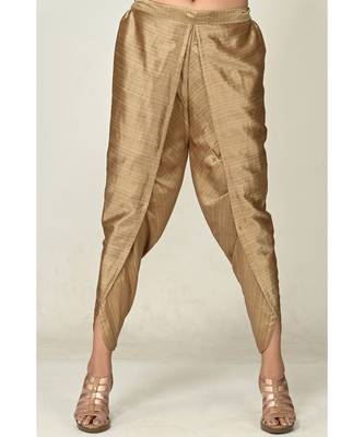 hand embroidery green raw silk  Kurti    Dhoti Pant 4