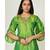 hand embroidery green raw silk  Kurti    Dhoti Pant