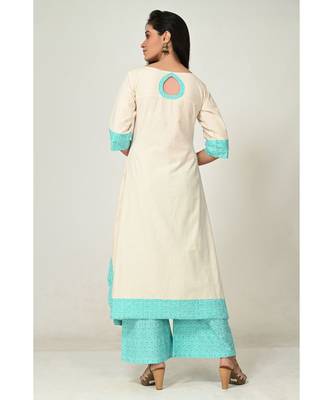 plain light-white cotton  Kurti    Palazzo Pant 3