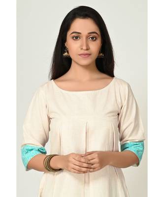 plain light-white cotton  Kurti    Palazzo Pant 5