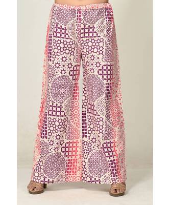 embroidered purple pure silk cotton  Kurti    Palazzo Pant 4