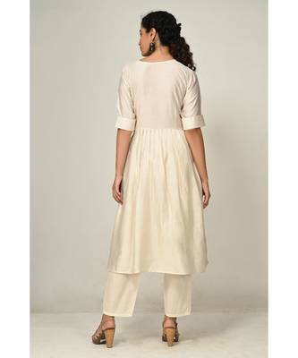 tie dye off-white chanderi  Kurti    Pant 3
